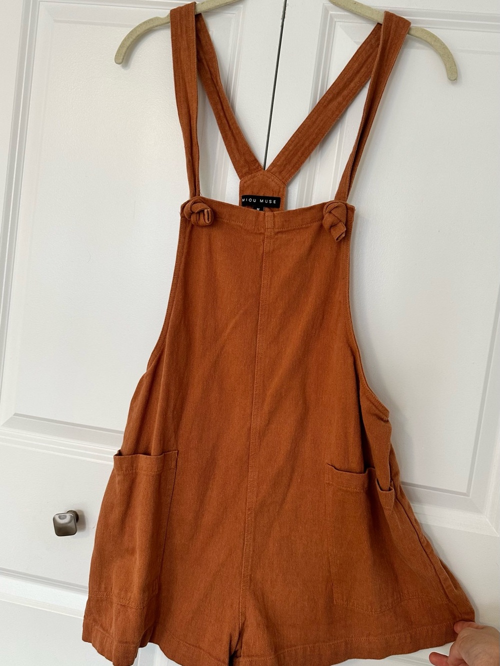 Miou Muse Rust Orange Overall Romper Shortalls Size M